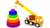 4 машинки Строительные машины и пирамида