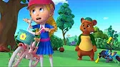 Голди и мишка Мистер Пэйл Голди ездит на велосипеде