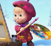 Маша и Медведь Картина маслом